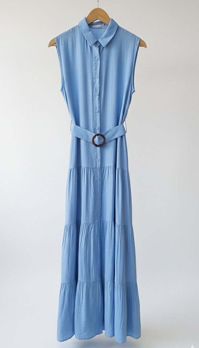 Vestido largo de primavera sin manga: Paquete mayoreo 3 piezas