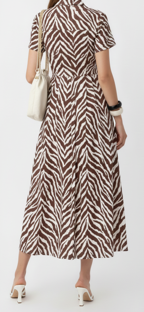 Vestido camisero con estampado de zebra: Paquete mayoreo 3 piezas