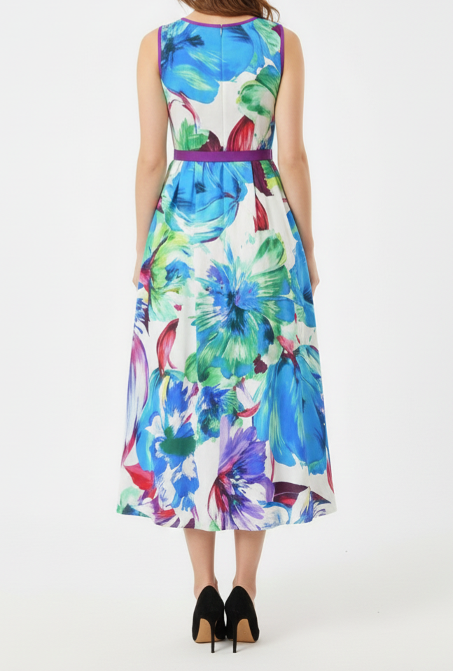 Vestido sin mangas acuarela con morado: Paquete mayoreo 3 piezas