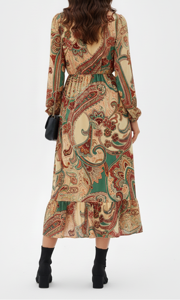 Vestido de manga larga con estampado mandalas: Paquete mayoreo 3 piezas