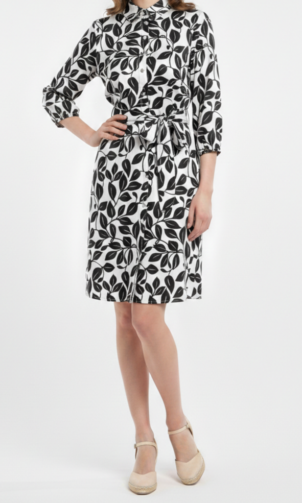 Vestido corto con estampado de hojas: Paquete mayoreo 3 piezas