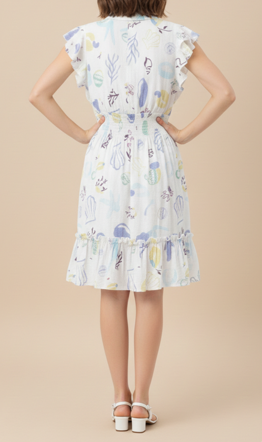 Vestido corto de conchas con fruncido: Paquete mayoreo 3 piezas