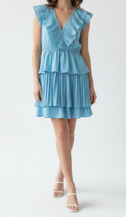 Vestido corto con 3 olanes: Paquete mayoreo 3 piezas