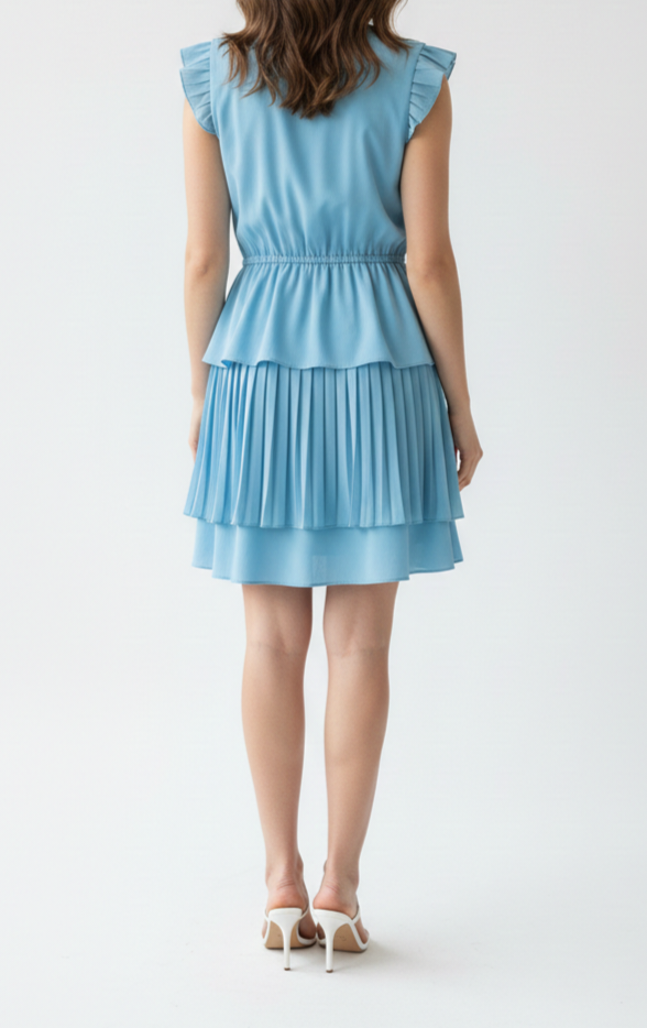 Vestido corto con 3 olanes: Paquete mayoreo 3 piezas