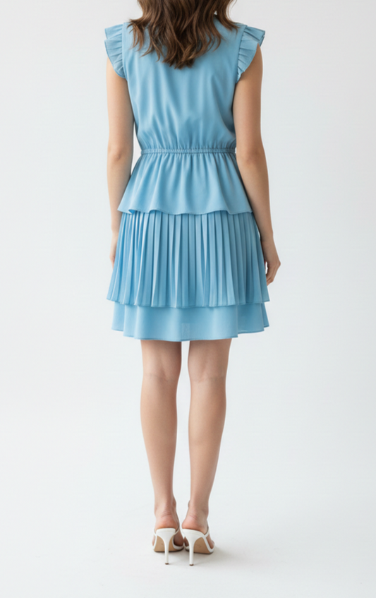 Vestido corto con 3 olanes: Paquete mayoreo 3 piezas