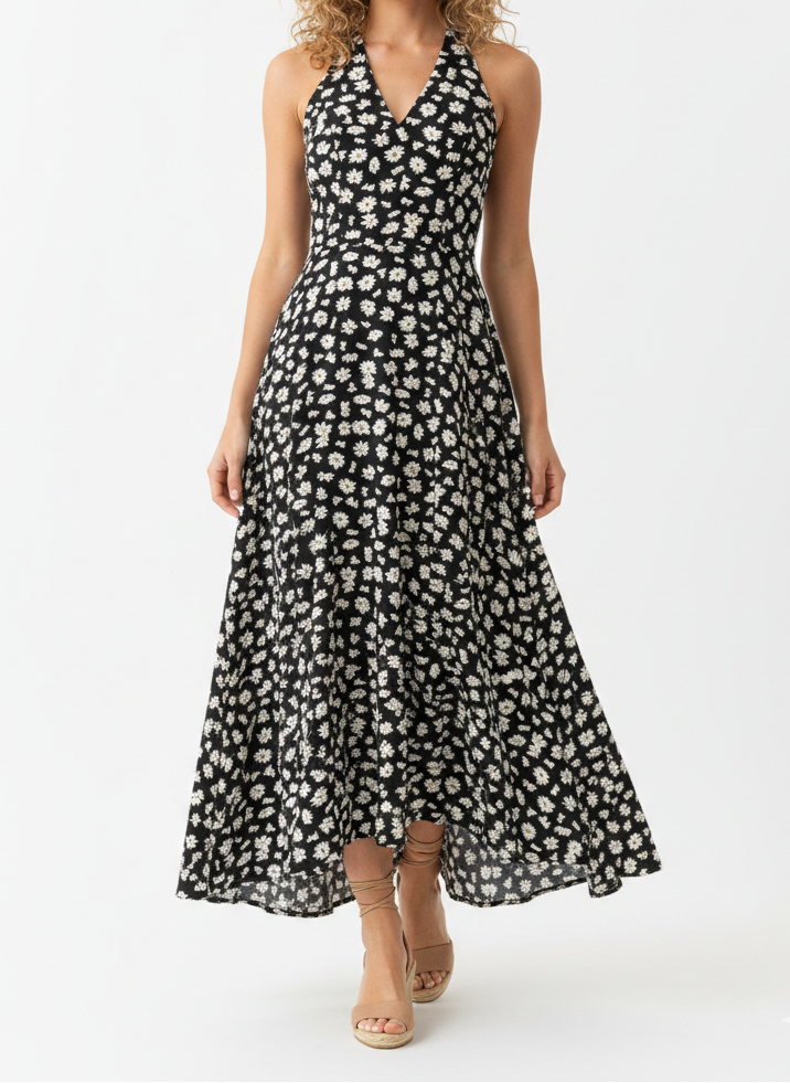 Vestido negro de margaritas: Paquete mayoreo 3 piezas