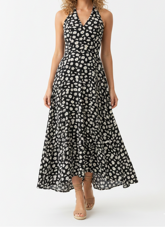 Vestido negro de margaritas: Paquete mayoreo 3 piezas