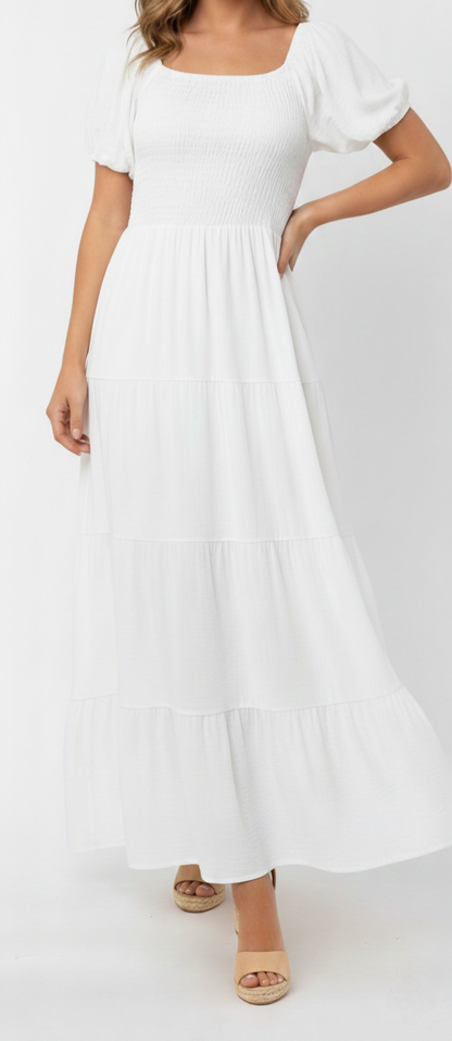 Vestido liso con resorte: Paquete mayoreo 3 piezas