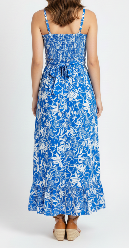 Vestido de tirante floral cruzado con olanes: Paquete mayoreo 3 piezas