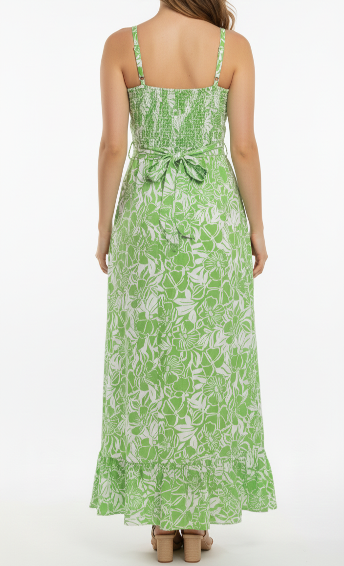 Vestido de tirante floral cruzado con olanes: Paquete mayoreo 3 piezas