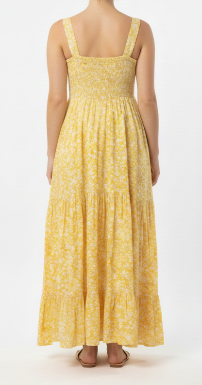 Vestido largo recto con flores: Paquete mayoreo 3 piezas