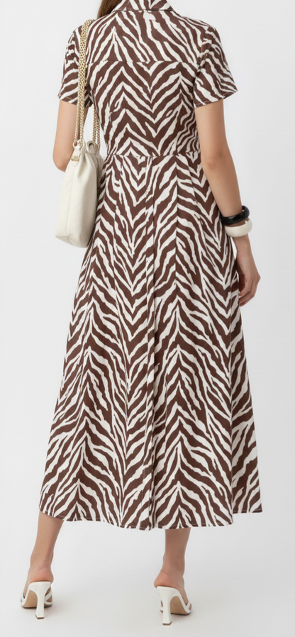 Vestido camisero con estampado de zebra: Paquete mayoreo 3 piezas