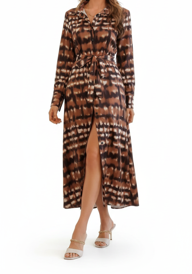 Vestido manga larga con estampado animal: Paquete mayoreo 3 piezas