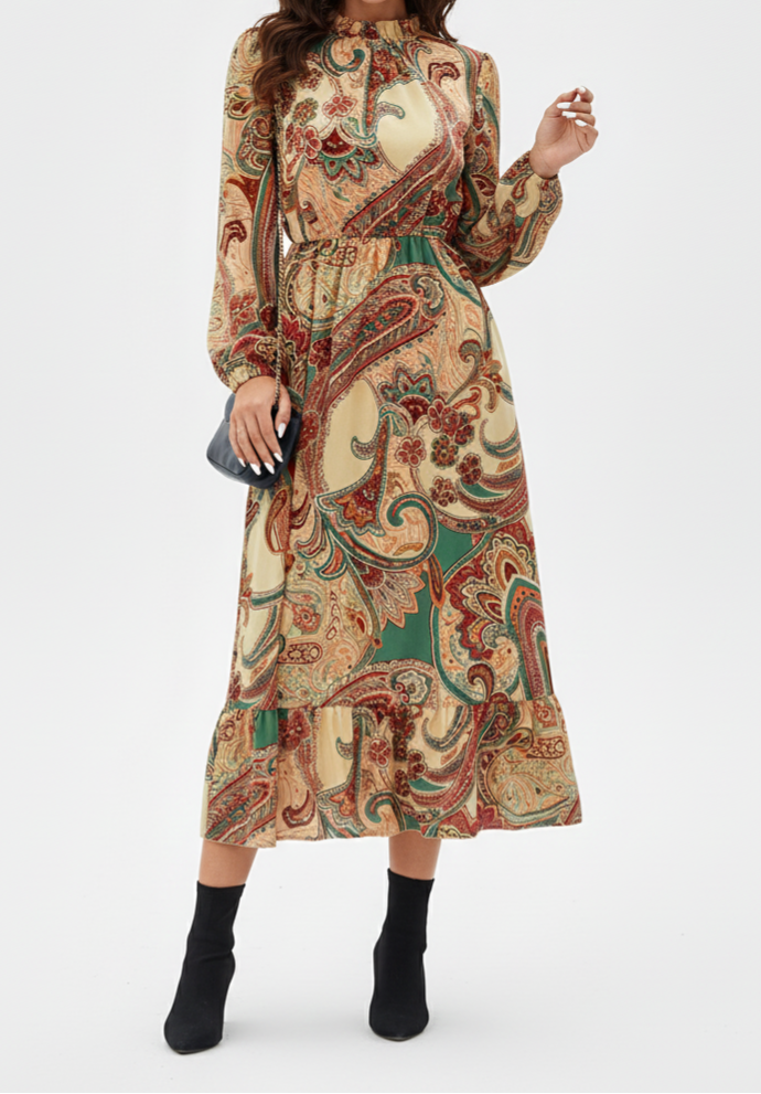 Vestido de manga larga con estampado mandalas: Paquete mayoreo 3 piezas