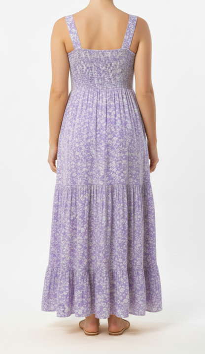 Vestido largo recto con flores: Paquete mayoreo 3 piezas